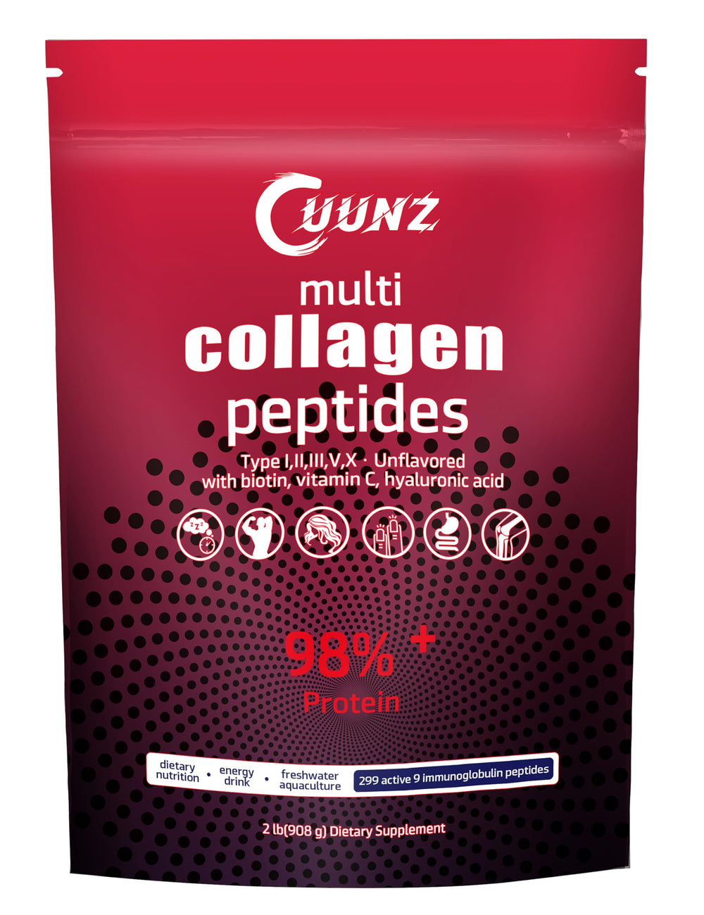 UUNZ Multi Collagen Powder bottle front for daily beauty support.