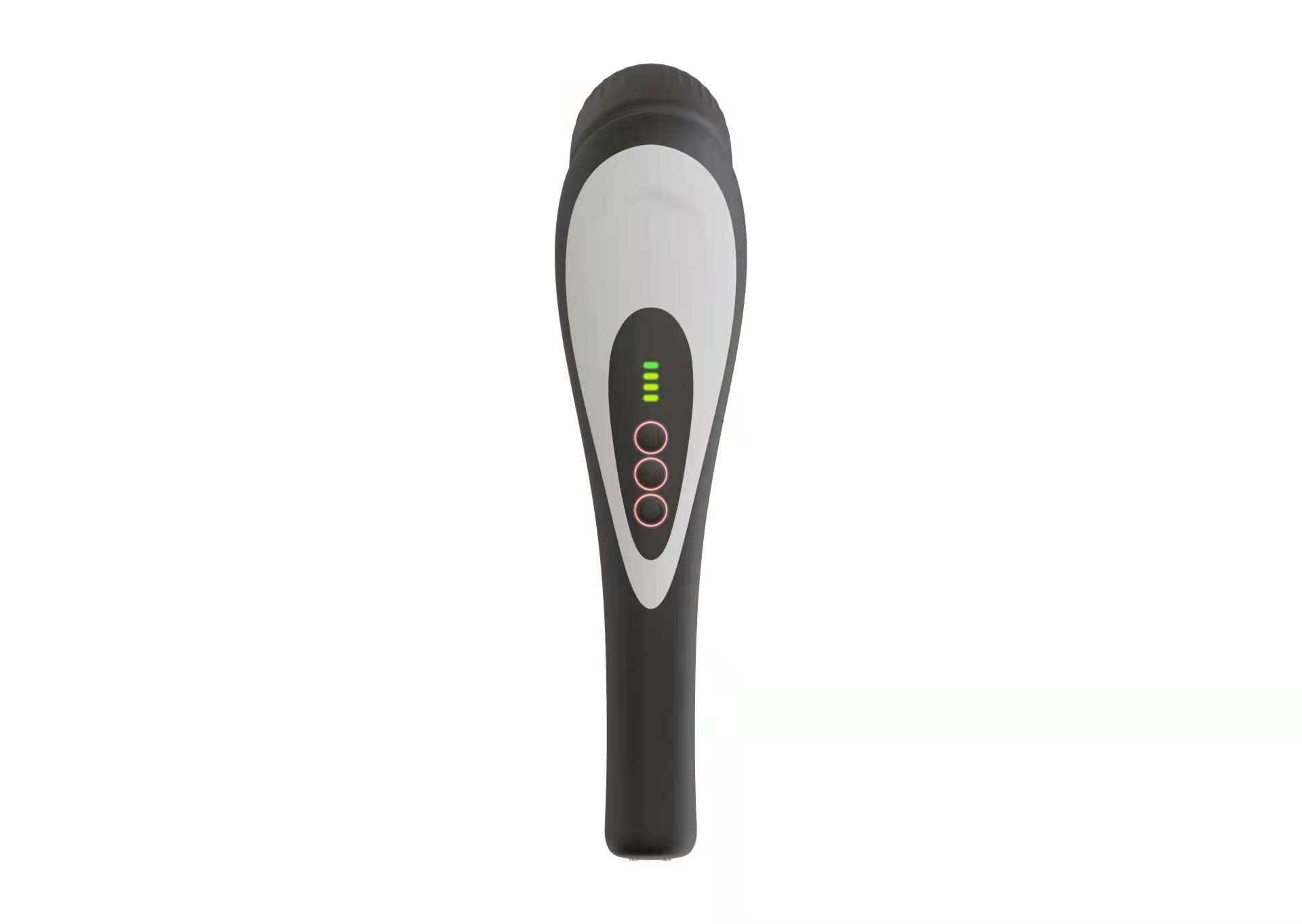 UV STYLISH massager in use on back muscles for relaxation.