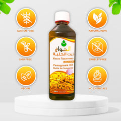 UVUBXT hair-skin-care-application demonstrates fenugreek oil for hair shine and skin conditioning.