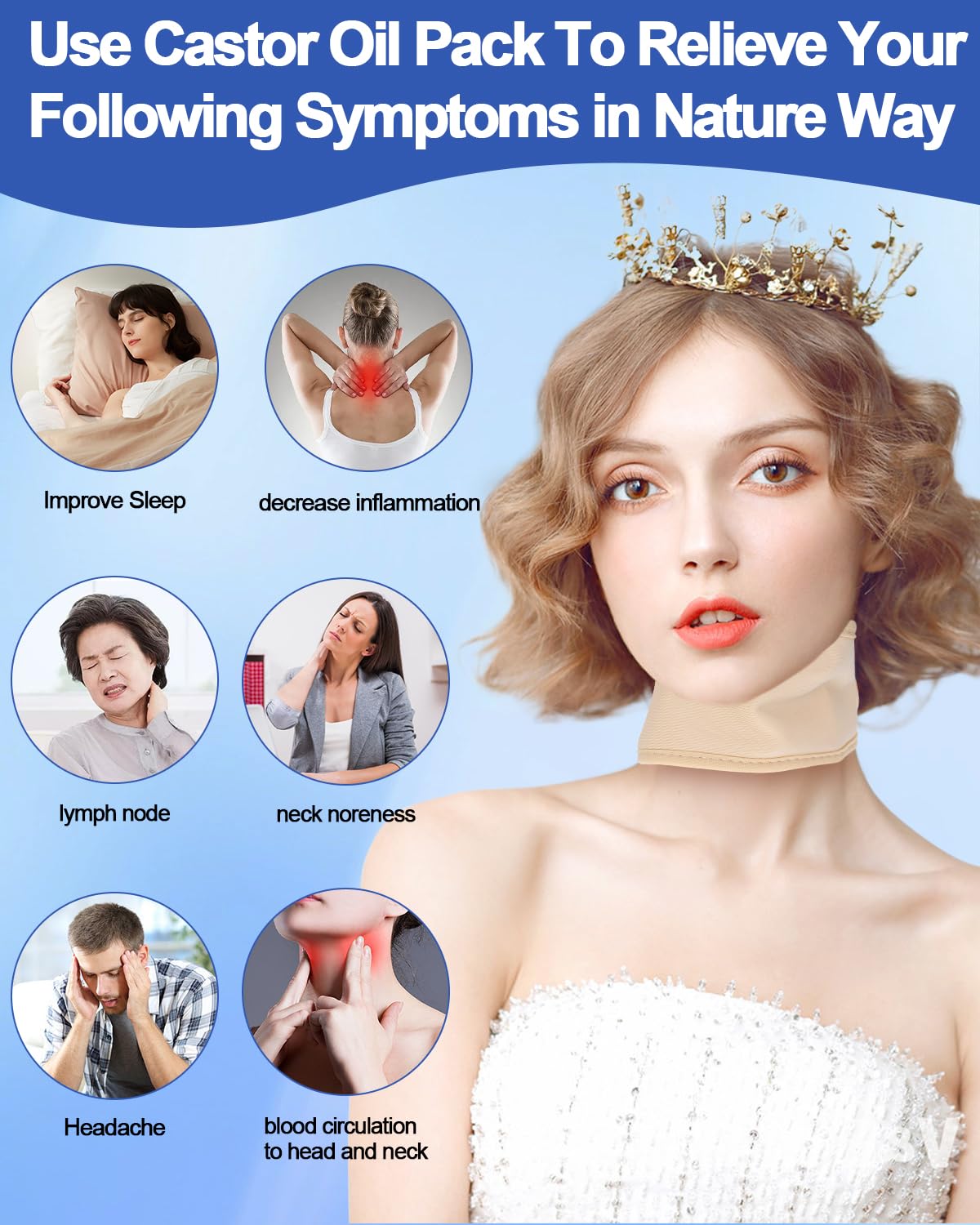 Uwbettry castor oil pack maximizes skin contact for absorption