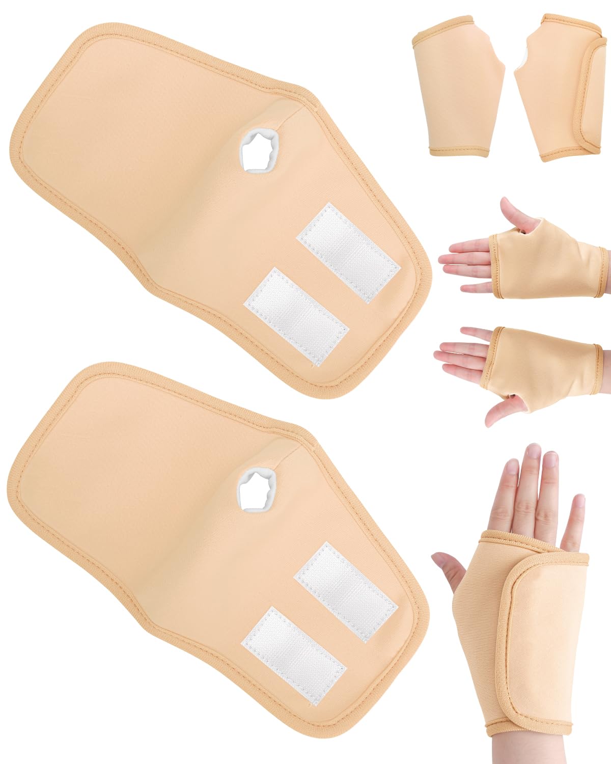Uwbettry castor oil pack wrap hands front view for secure, comfortable wear.