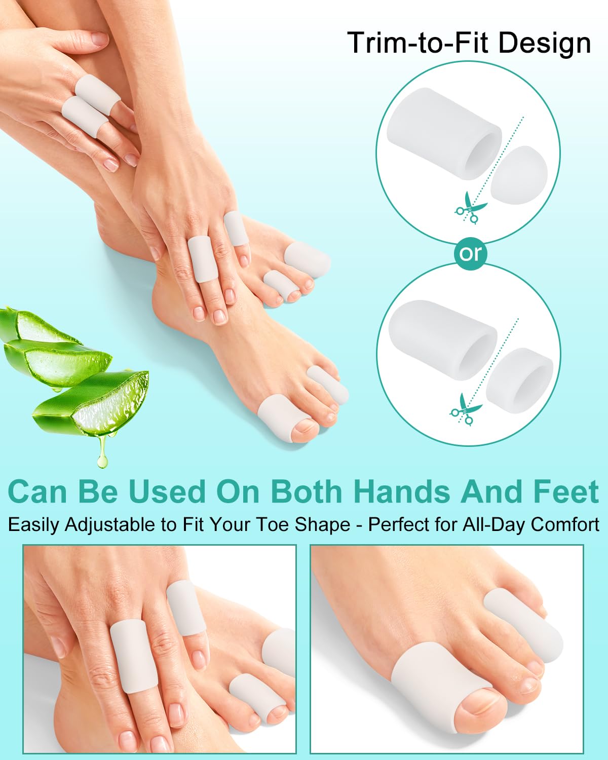 Uwbettry transparent silicone toe caps blend with skin and shield toes