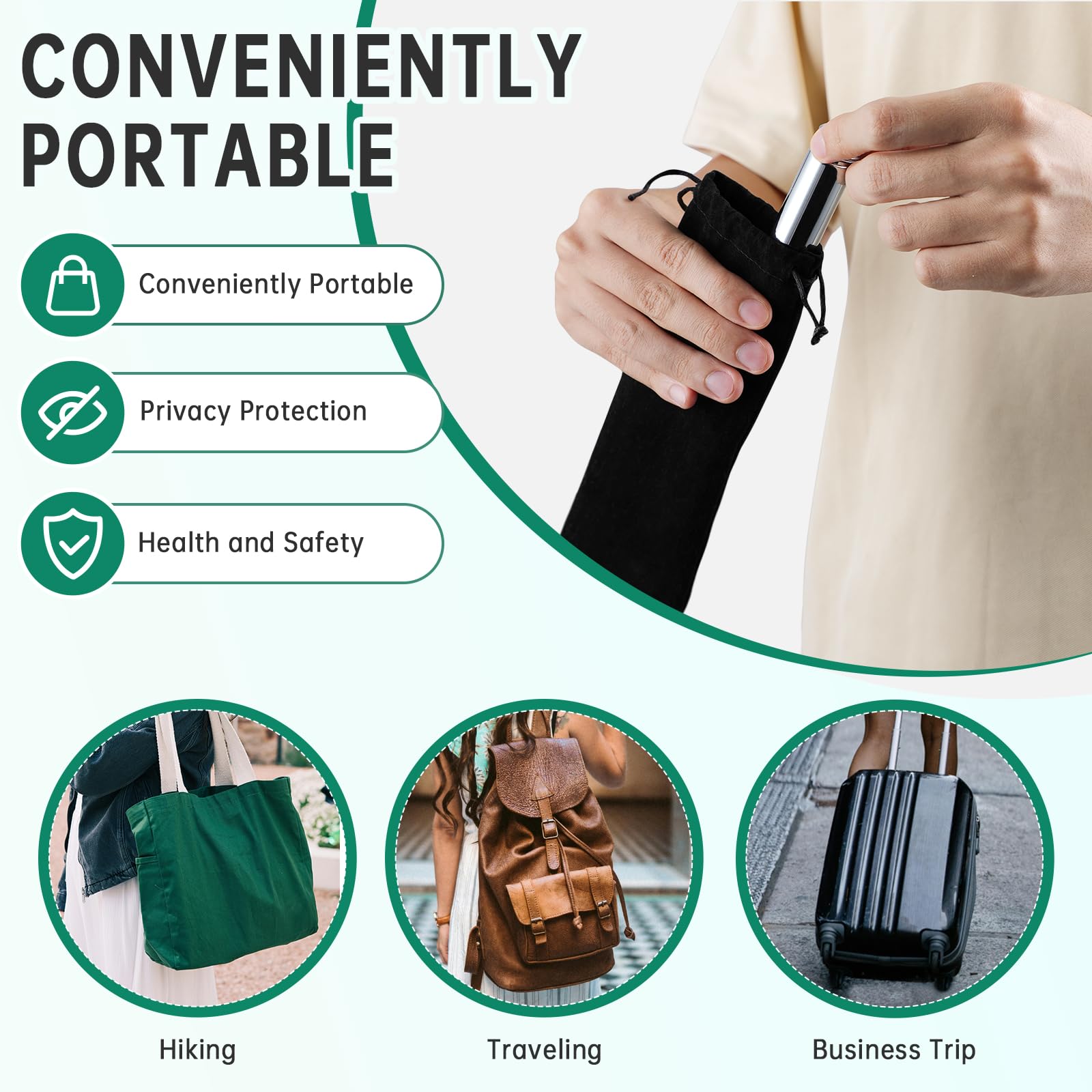 V-Frankness Shower Enema Kit velvet storage bag for travel convenience