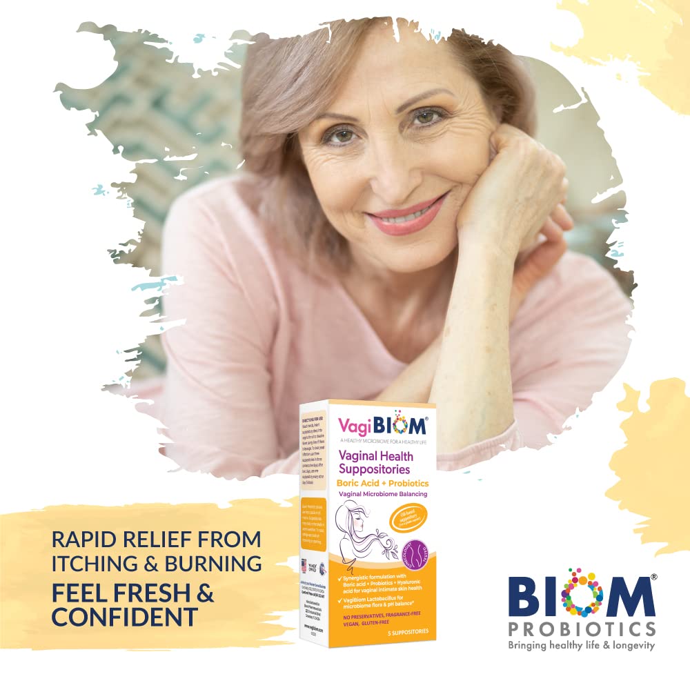VagiBiom paraben-free label emphasizes safe feminine care without harsh preservatives.