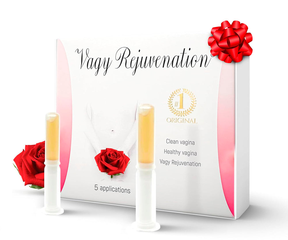 Vagy Rejuvenation Herbal Gels application shows discreet single-use applicator for gentle vaginal care.