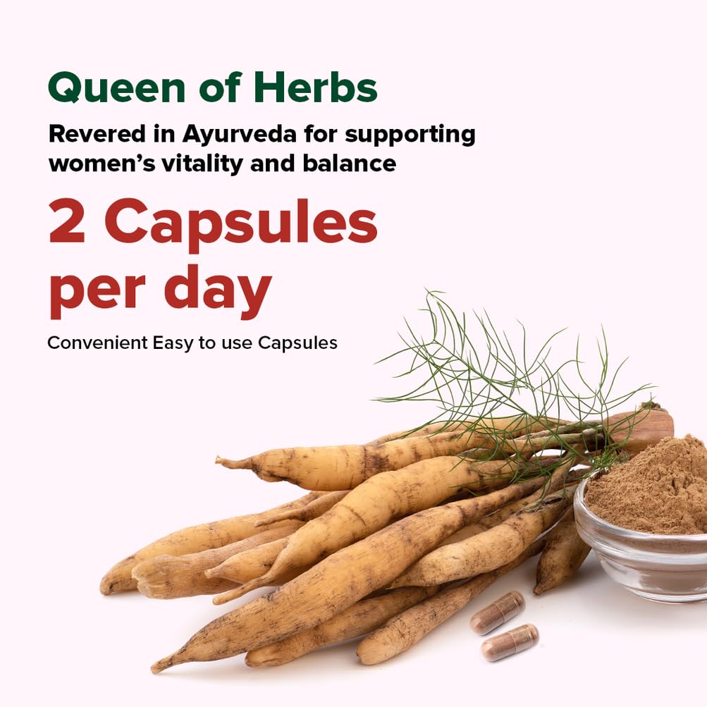 VAHDAM Shatavari capsules pouring view for easy daily routine use.