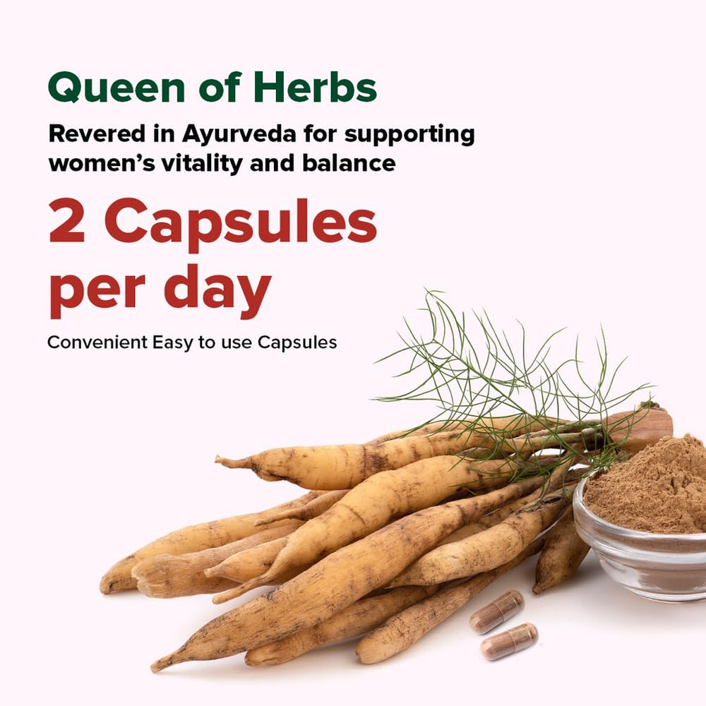 VAHDAM Shatavari capsules pouring view for easy daily routine use.