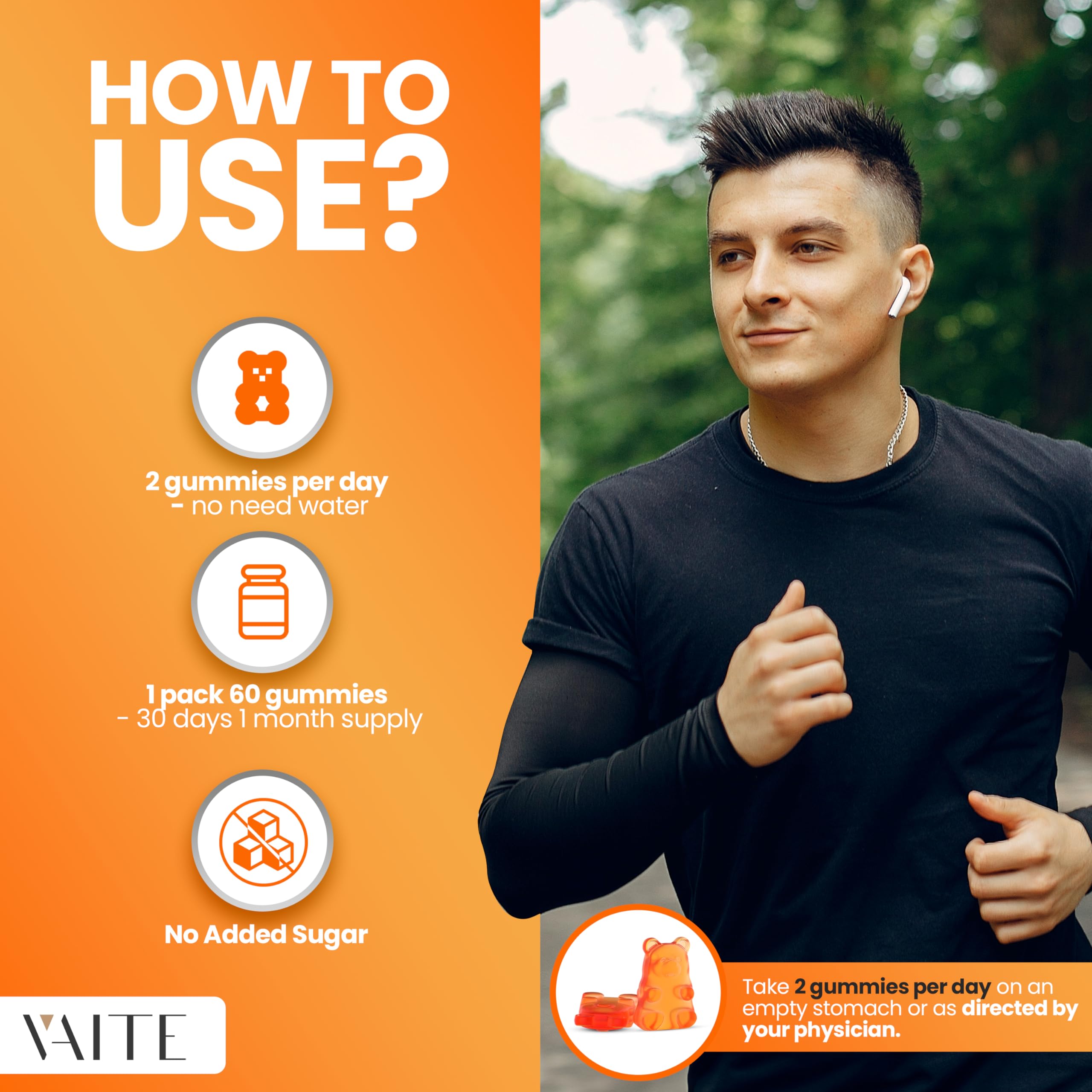 VAITE L-Arginine Beet Root Gummies energy-boosting daily use.