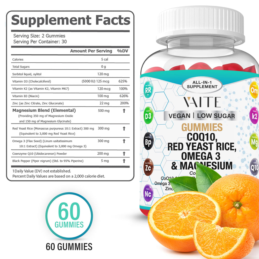 VAITE magnesium glycinate calm blend gummies close-up for calm support