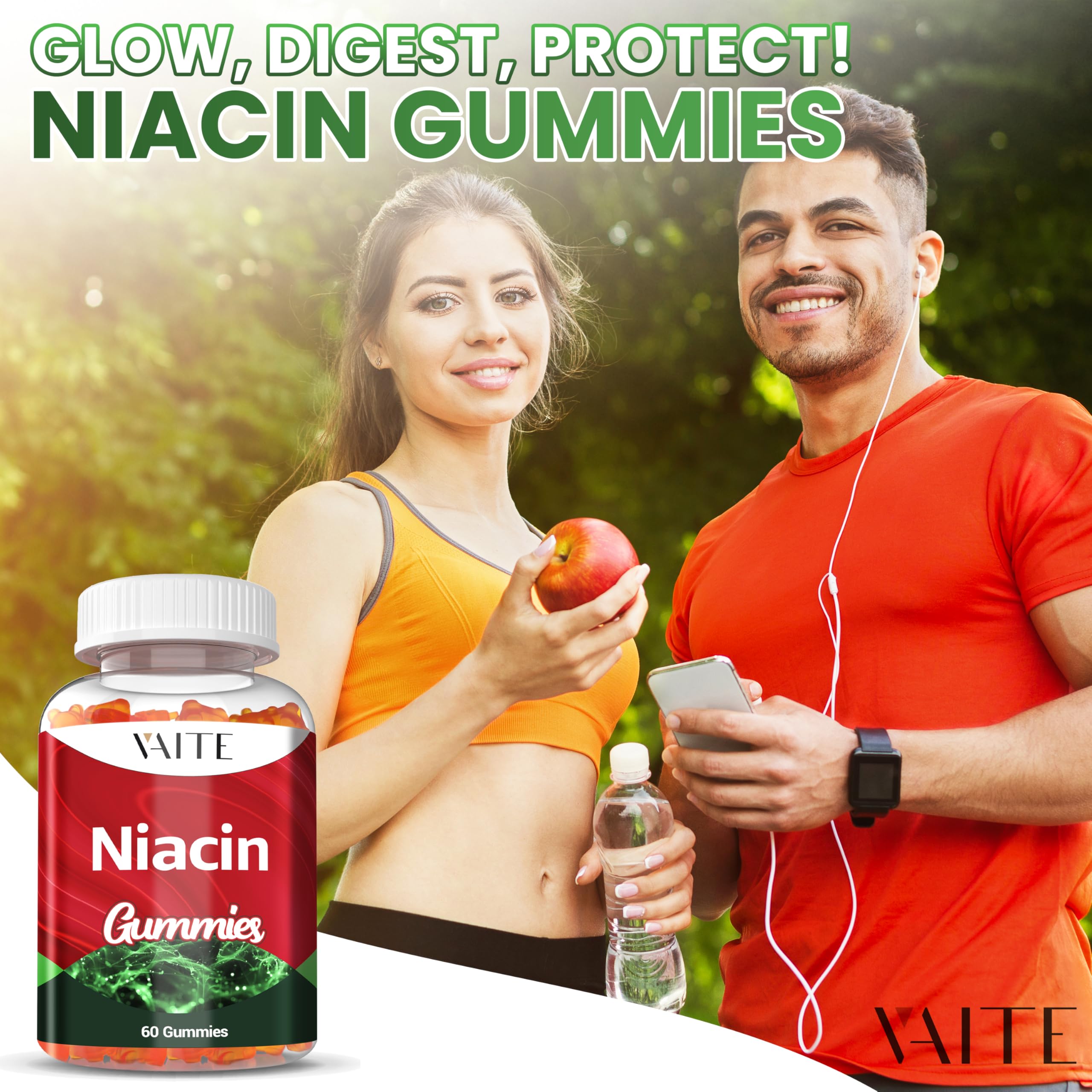 VAITE Niacin gummies nutrition label close-up