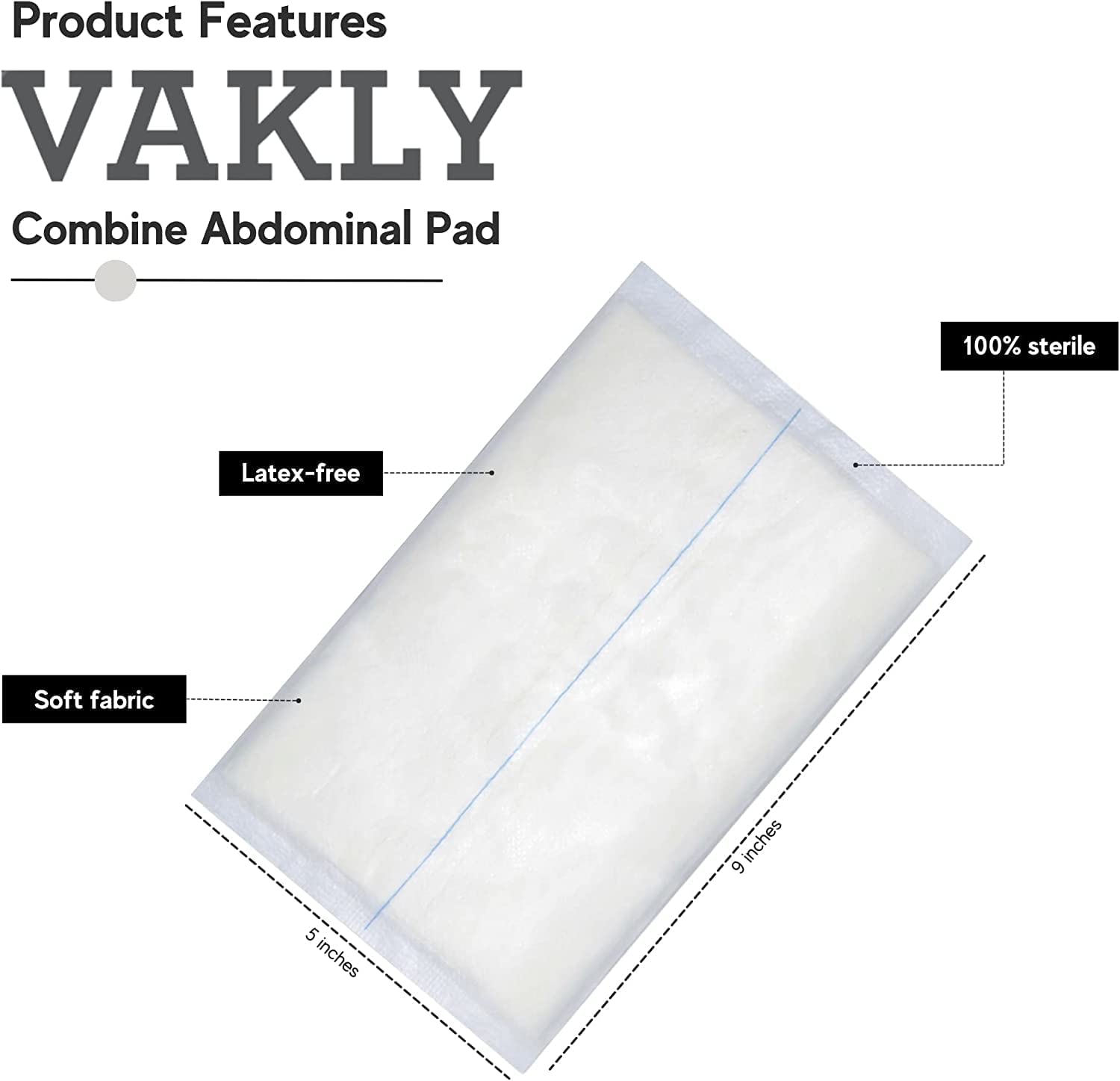 Sterile peelable pouches protect Vakly pads for clean, ready-to-use dressings