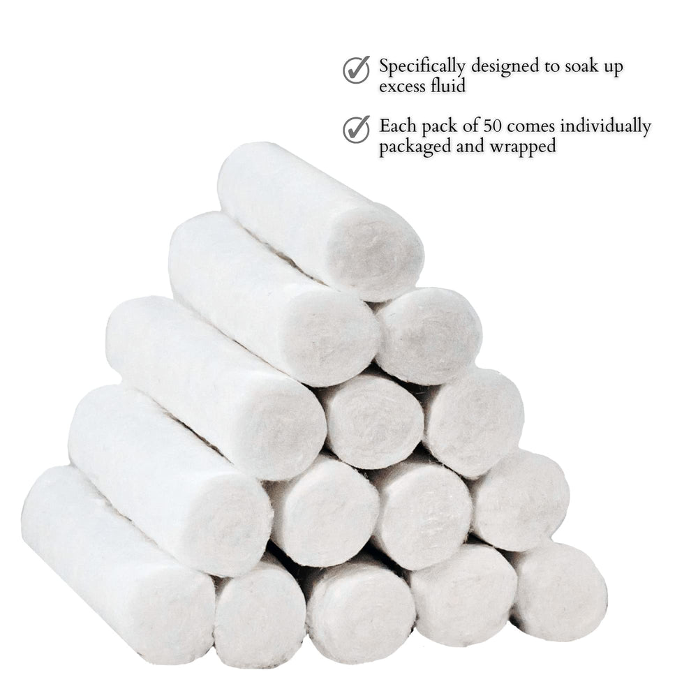 Vakly 100 dental cotton rolls nosebleed plug use demonstrates quick absorption for nasal care.