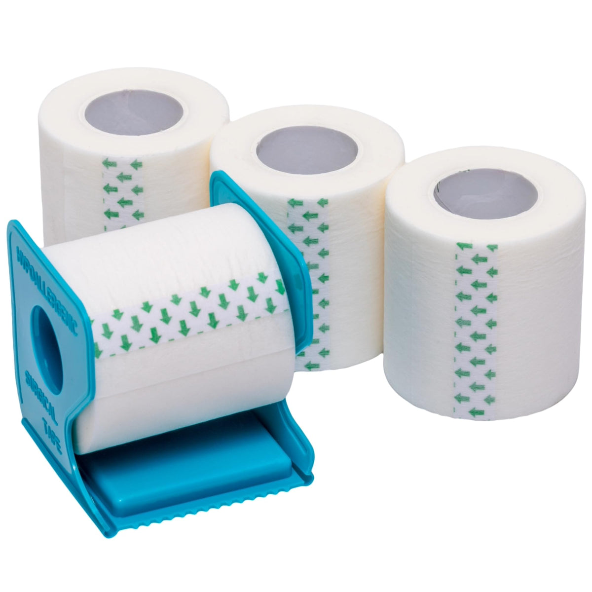 Vakly paper tape dispenser pack shows easy access for quick emergency dressing changes.