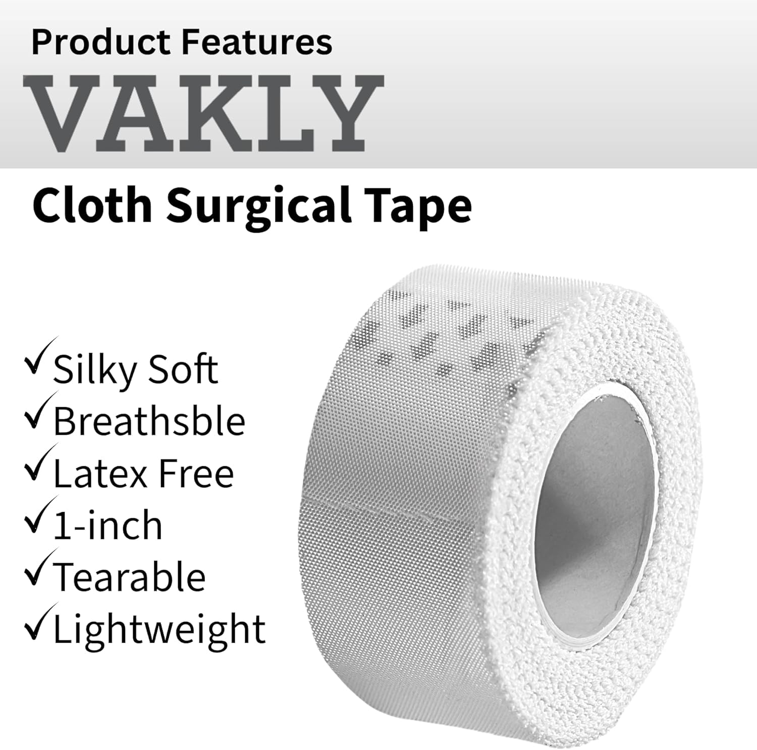 Vakly silk-like tape closeup shows skin-friendly application for sensitive areas.