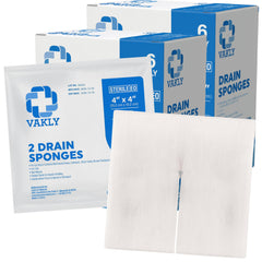 Vakly split drain sponge 4x4 closeup highlights fenestration for tube wrapping