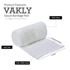 Vakly sterile Krinkle roll in individual wrapper for clean, ready-to-use first aid supplies.