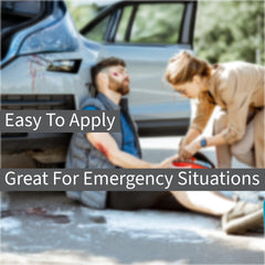 Hands tearing Vakly 2-inch tape for fast sizing in an emergency.