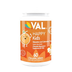 VAL Kids Magnesium chewables in triangle and smiley shapes encourage routine.