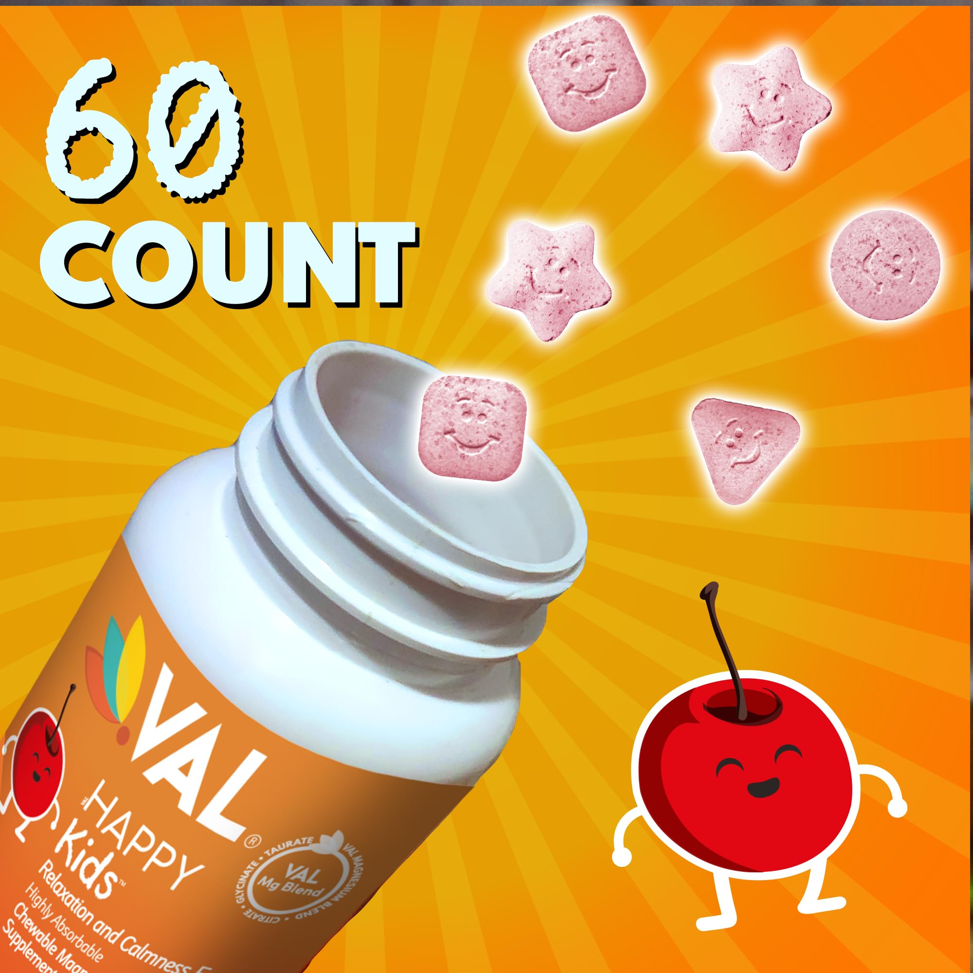 VAL Magnesium for Kids cherry flavor appearance appeals to children