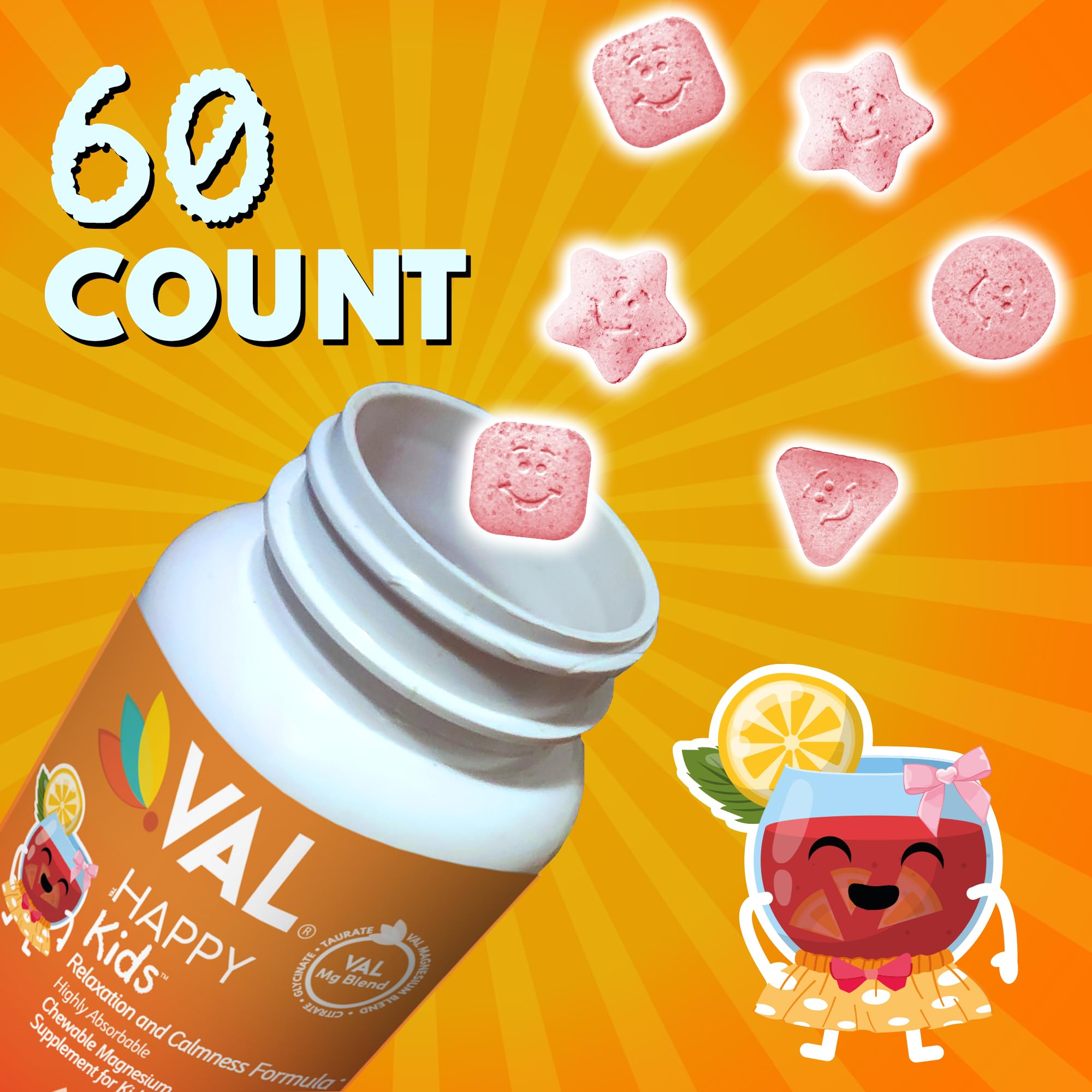 VAL Magnesium for Kids child taking chewable during study break for calm