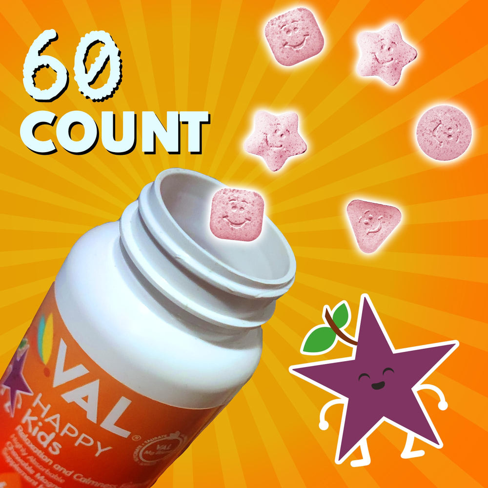 VAL Magnesium for Kids label showing vitamin blend and benefits