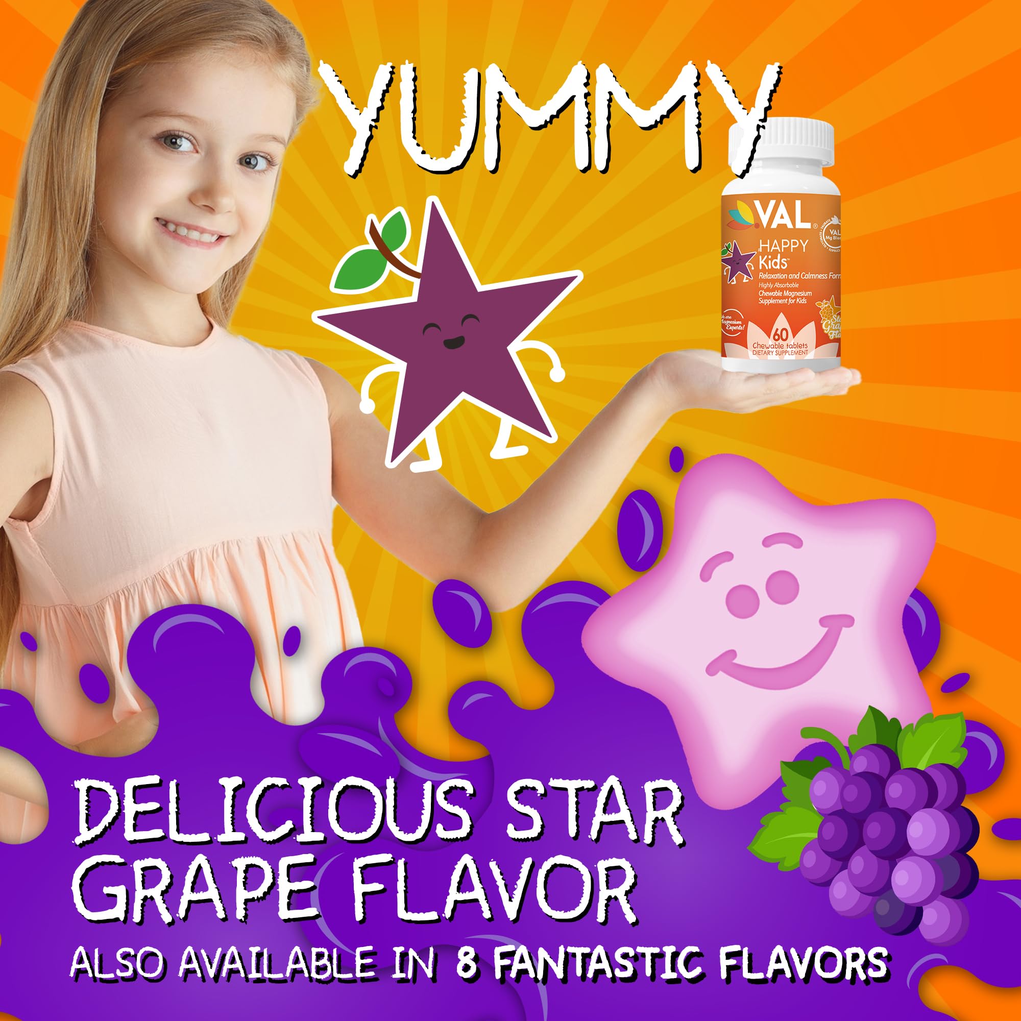 VAL Magnesium for Kids pediatric supplement bottle on a table