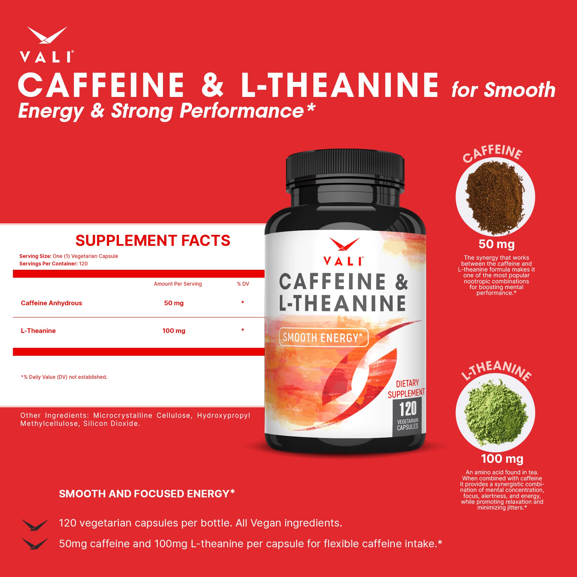 VALI caffeine-L-Theanine bottle cap closeup for quick energy