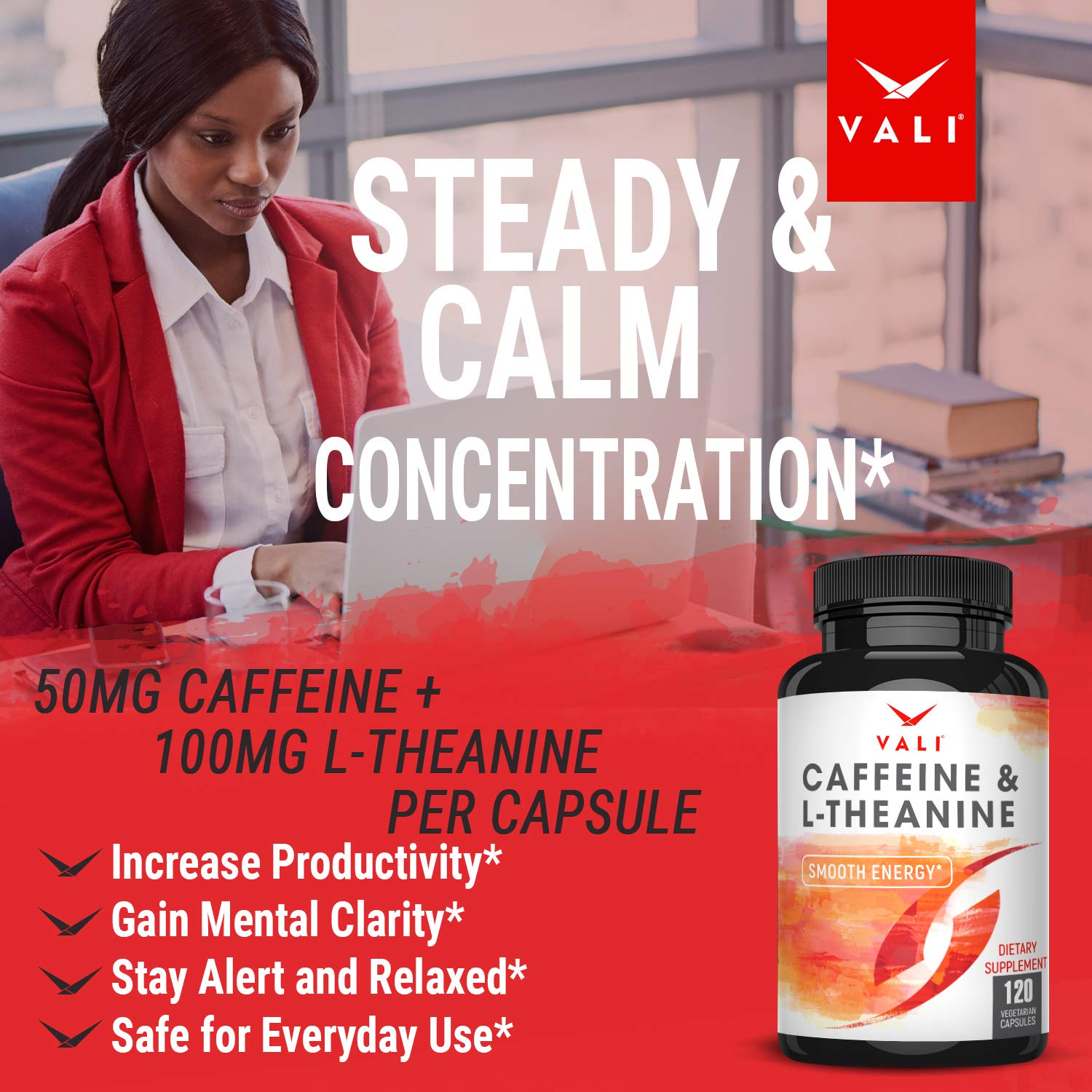 VALI on-desk scene with two capsules for steady energy