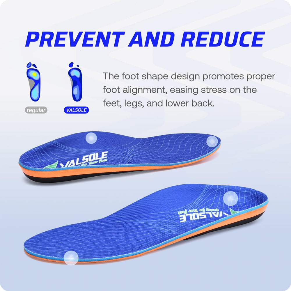 VALSOLE contoured midfoot design promotes stability and reduces fatigue.