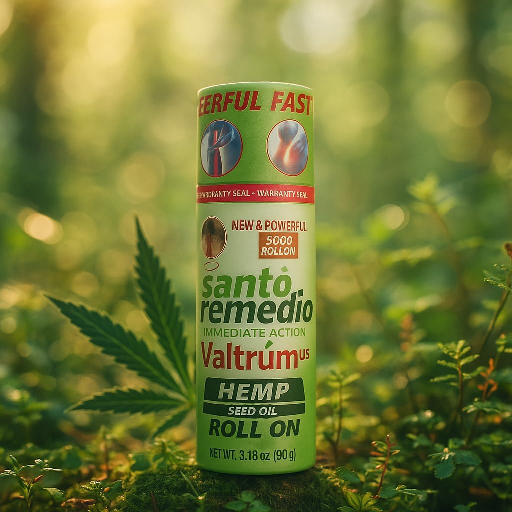 Valtrum Santo Remedio packaging shows convenient external-use product.