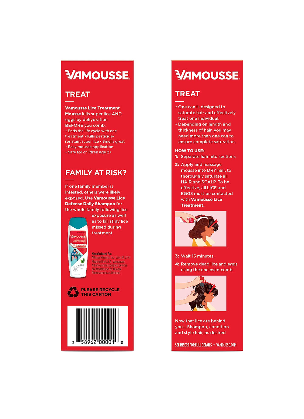 Before and after concept showing lice treatment results