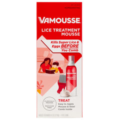 Vamousse Lice Treatment Mousse bottle shown for safe lice treatment