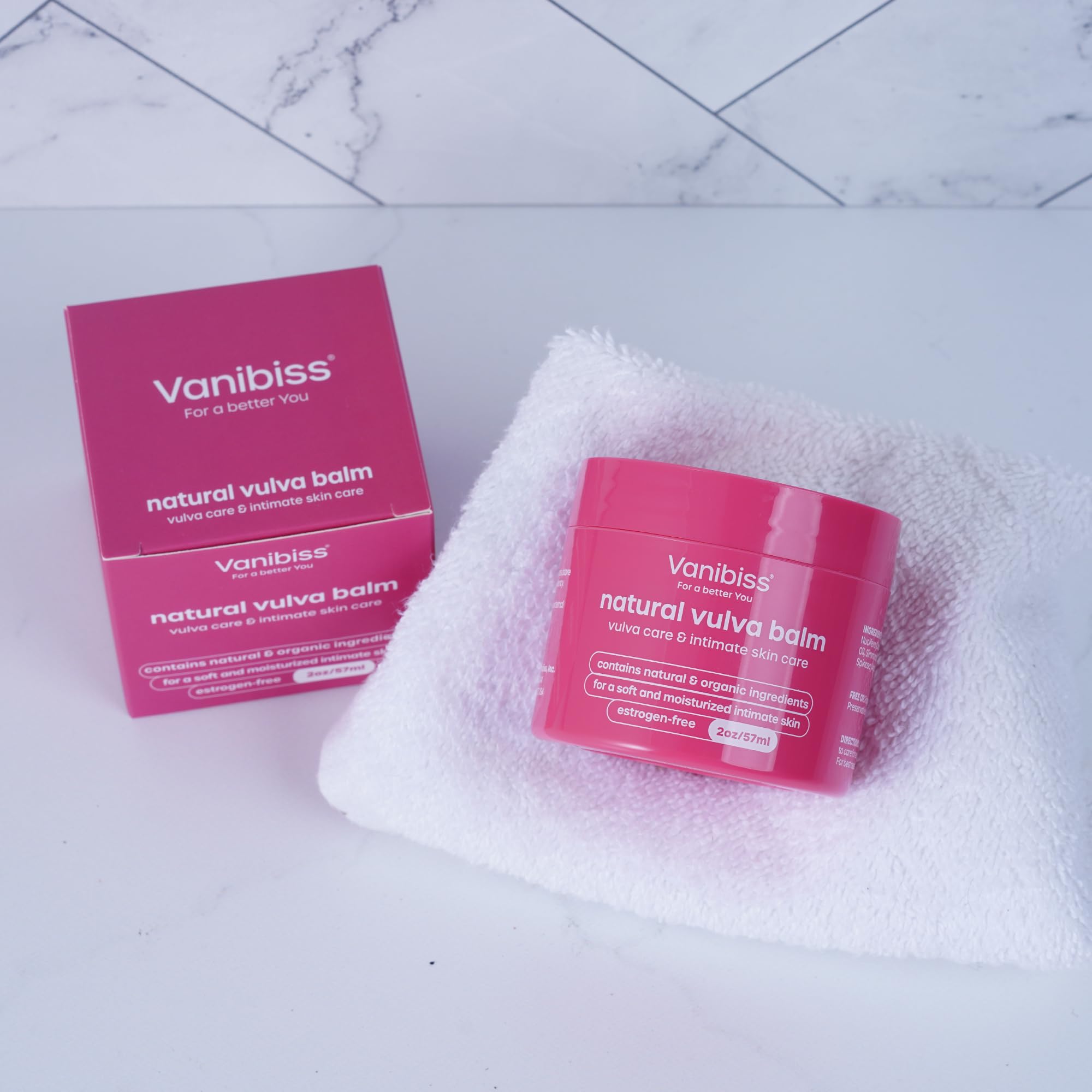 Vanibiss Vulva Balm night routine; gentle moisture before bed.