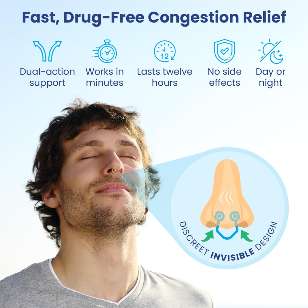 Vapor Soothers nasal dilator clip being applied to open nasal passages