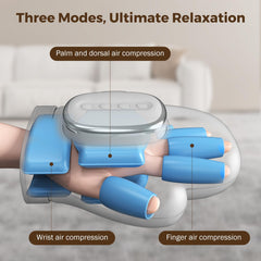 VARIPOWDER hand massager with 14 airbags targets fingers and palms for targeted massage.