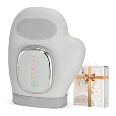 VARIPOWDER hand massager with heat and compression, ergonomic outer view for soothing hand fatigue.
