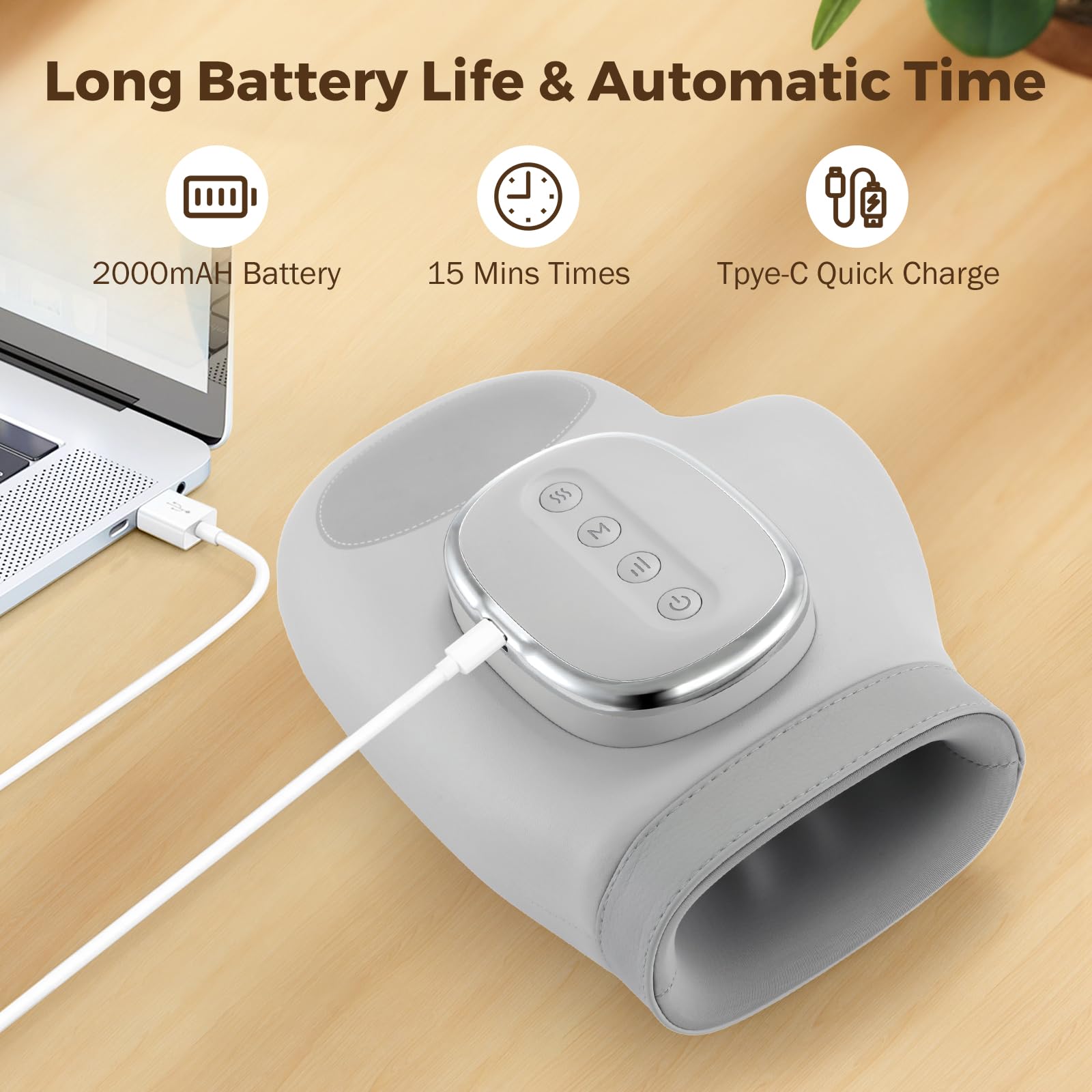 VARIPOWDER hand massager compact and portable for travel and daily routines.