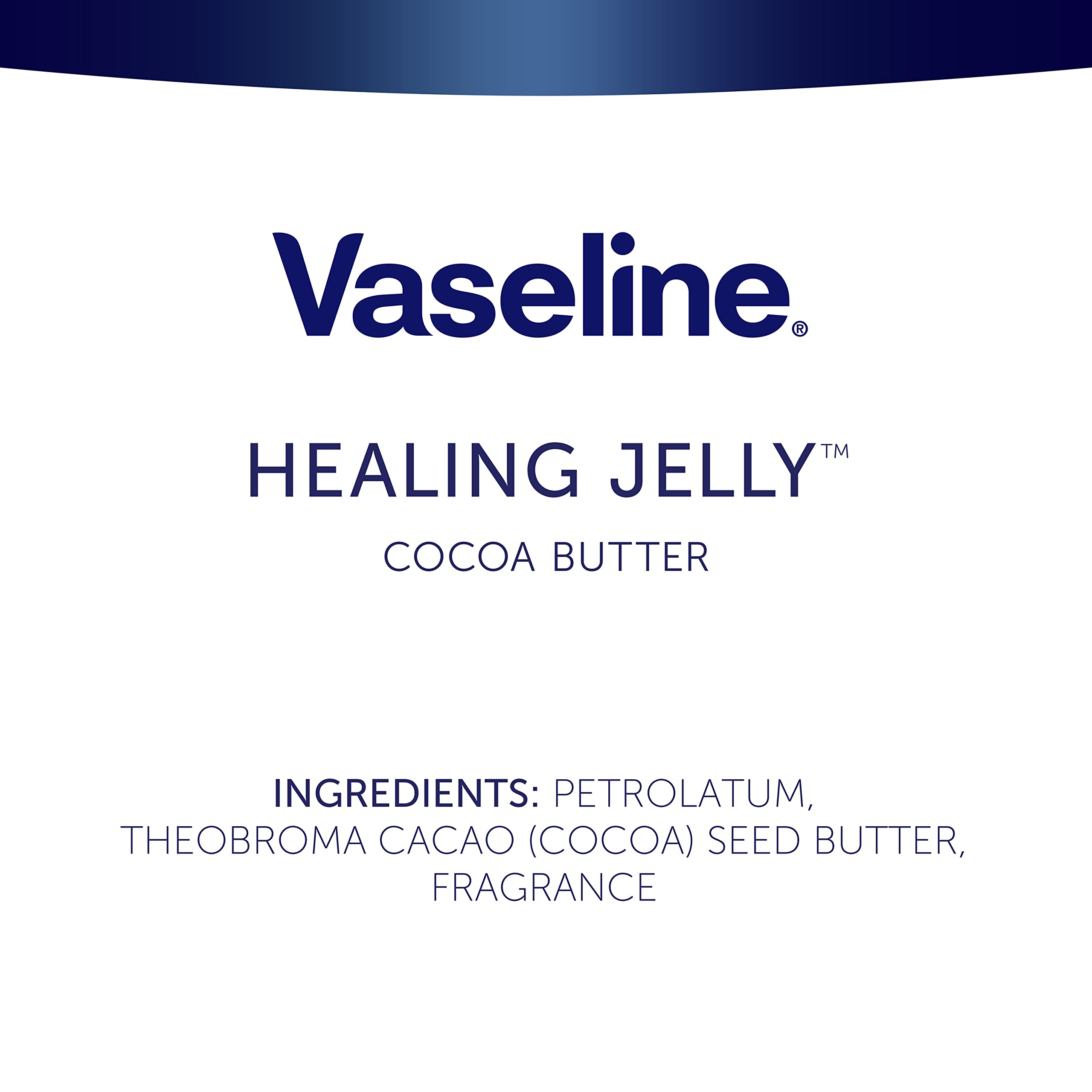 Vaseline Cocoa Butter Healing Jelly bottle with light cocoa fragrance for everyday moisturization.