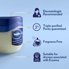 Close-up of Vaseline texture showing rich, occlusive balm.