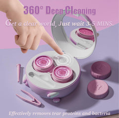 Vastsoon case with solution soak shows overnight soaking for lens hygiene.