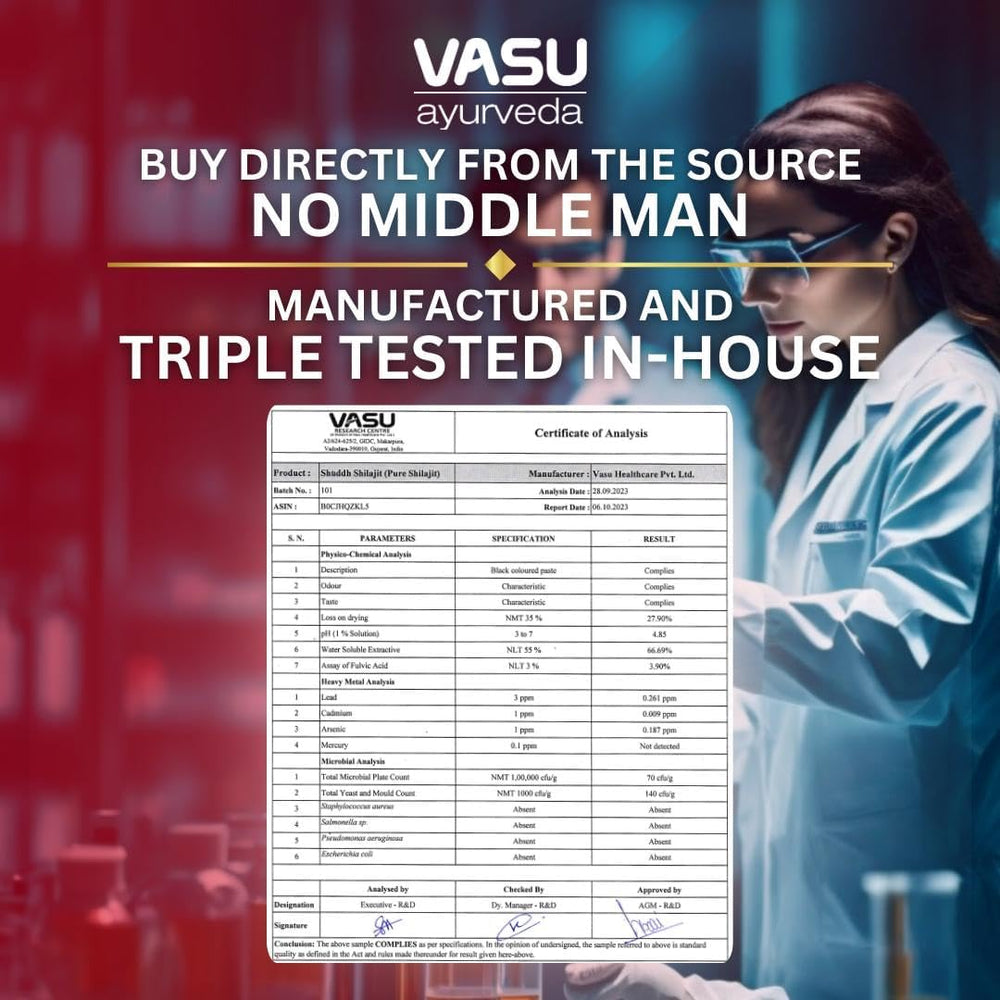 Vasu packaging with lab-tested seal signaling quality and purity