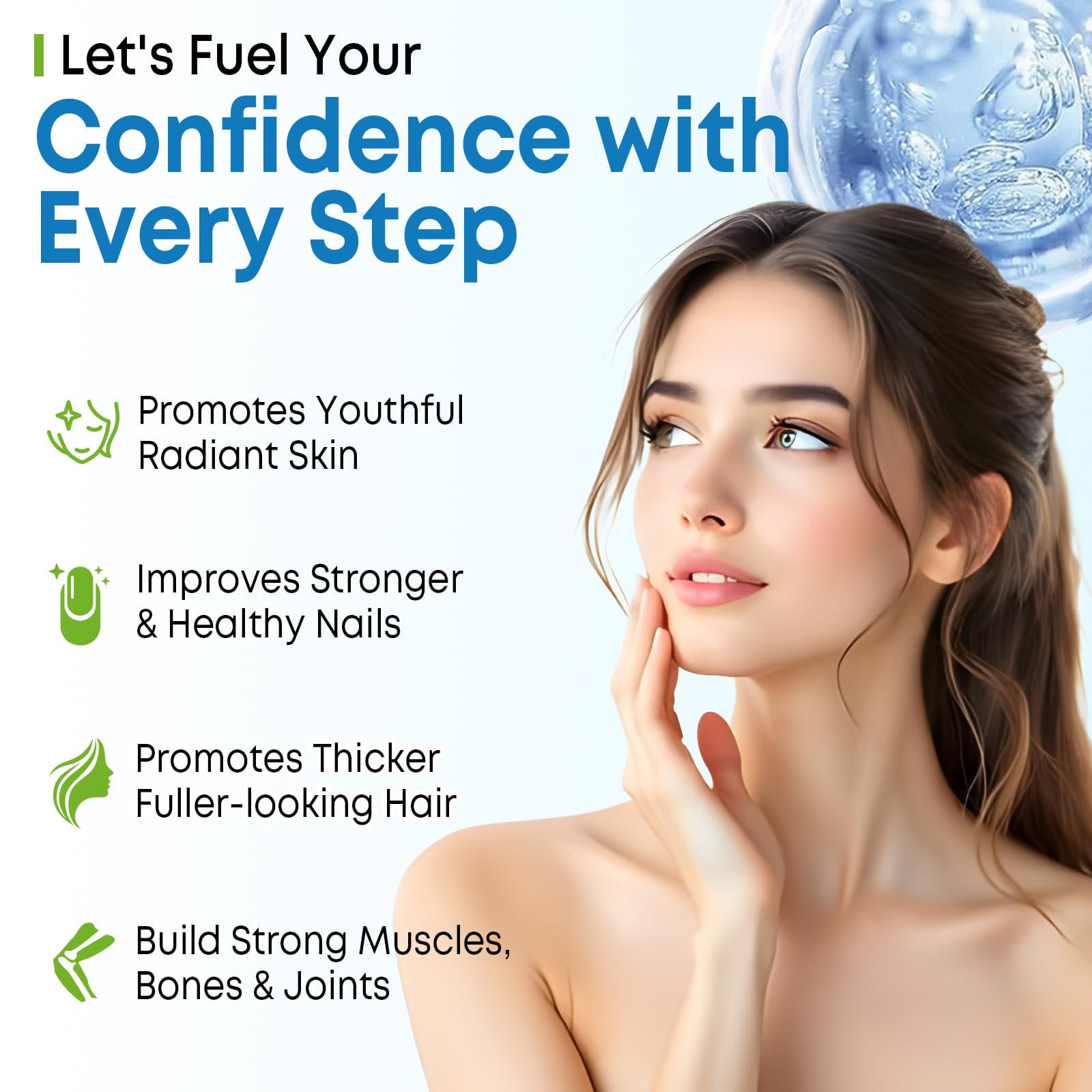 Vazatisi blueberry gummies on spoon for daily hair and nails