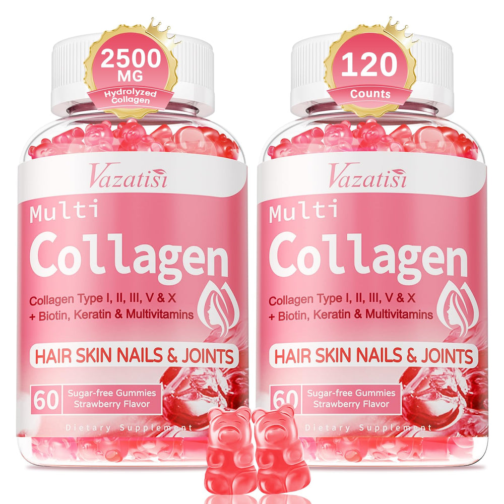 Vazatisi collagen gummies bottle for easy daily beauty support.
