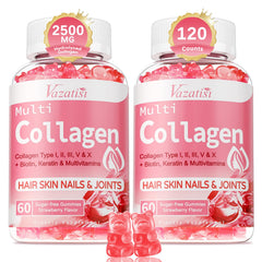 Vazatisi collagen gummies bottle for easy daily beauty support.