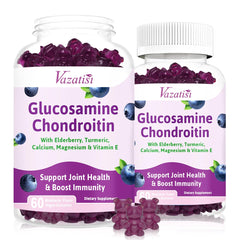 Vazatisi glucosamine chondroitin gummies blueberry bottle front for daily joint support