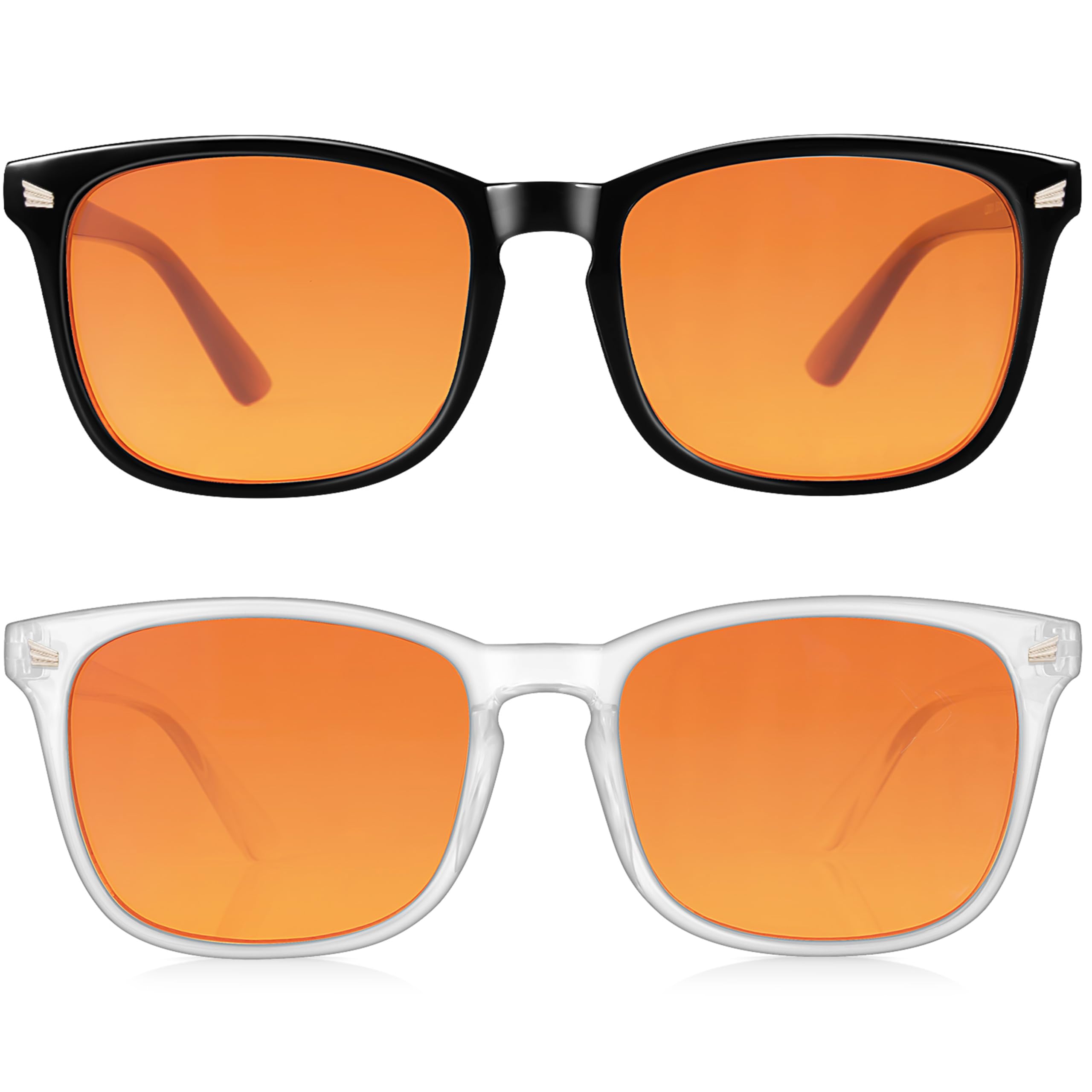 Vbewo sleep glasses with amber lenses easing eye strain during long screen sessions.