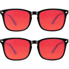Vbewo Sleep Glasses front view with red lens reduce eye strain and improve focus.