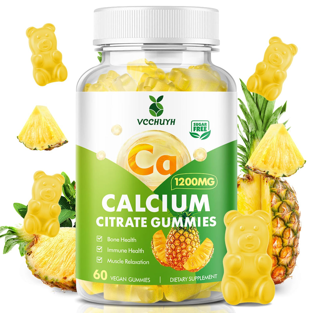 VCCHUYH Calcium Citrate Gummies 1200mg bottle offers convenient daily calcium support.