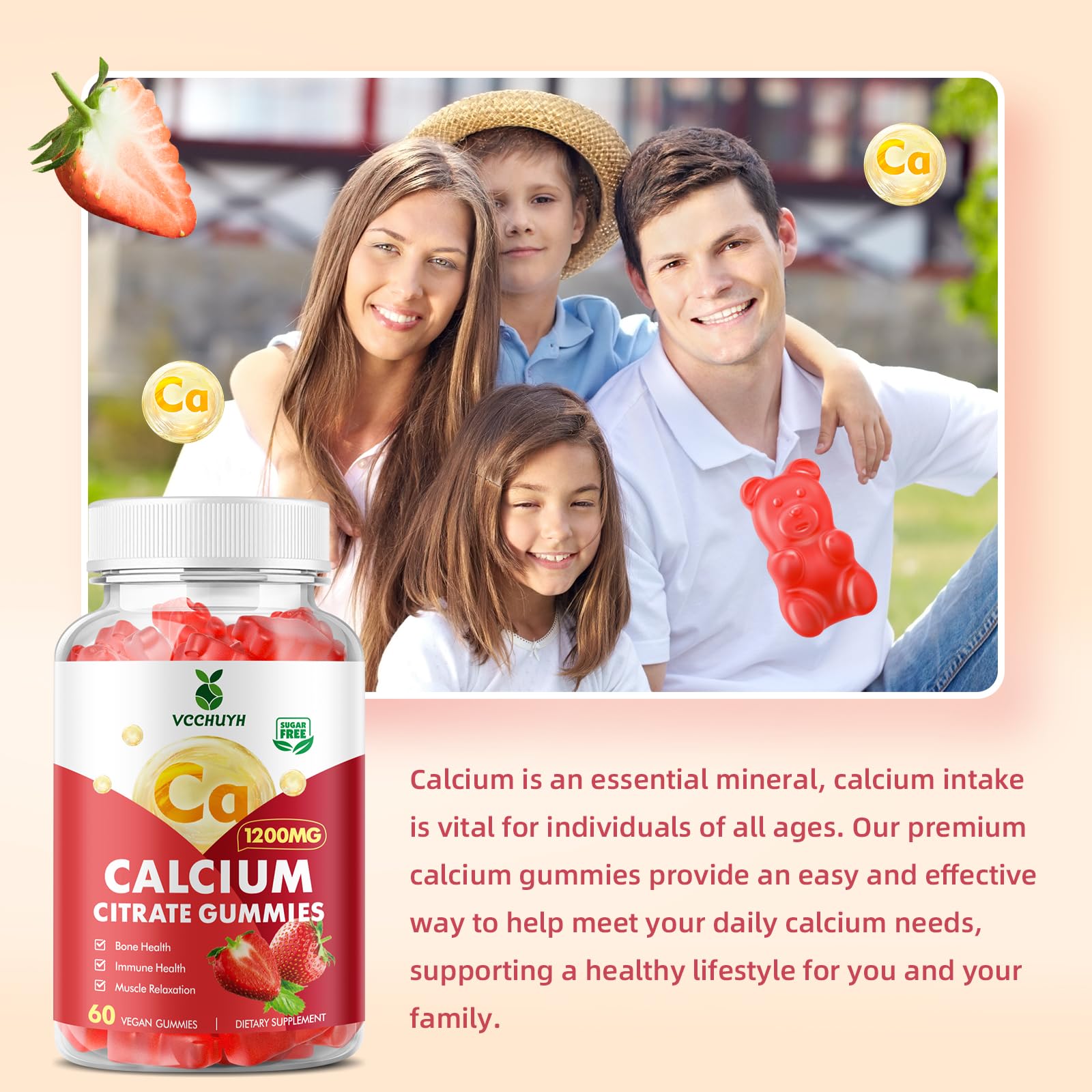 VCCHUYH gummies on a small dish showing convenient daily chews