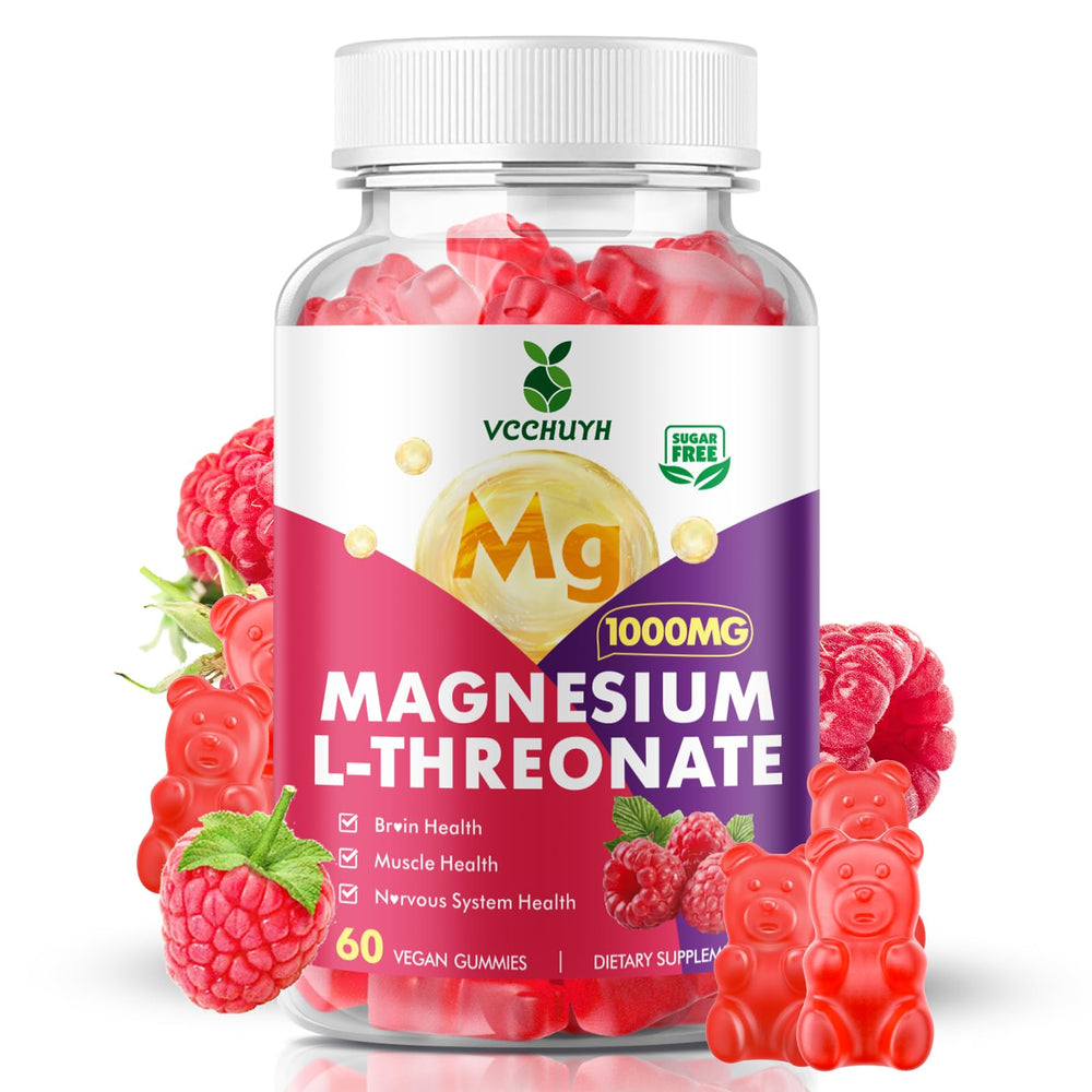 VCCHUYH Magnesium Threonate Gummies 60 count bottle suitable for daily routine.
